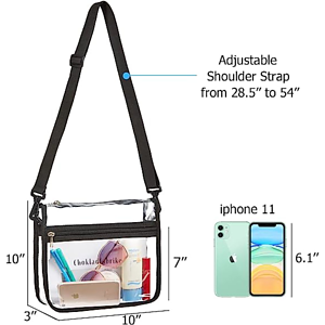 Stadium Approved Purse Tote Bag Clear PVC Transparent Crossbody Bag