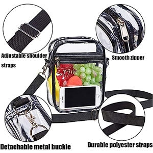 Purse Messenger Handbag Clear PVC Transparent Crossbody Bag