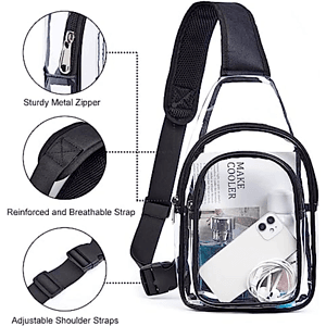 Sling Travel Clear Bag PVC Transparent Crossbody Backpack