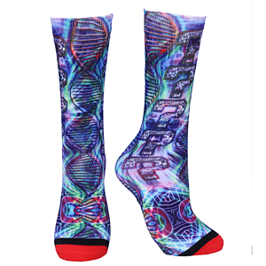 Crew 360 digital print colored toe unisex socks