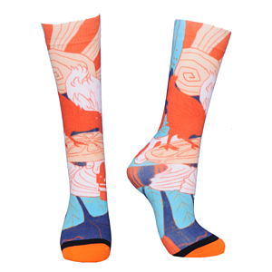 Crew 360 digital print colored toe unisex socks