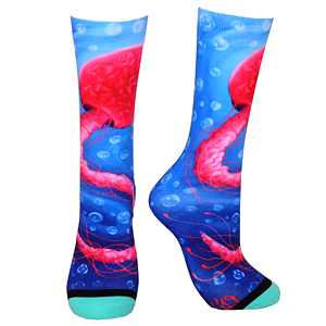 Crew 360 digital print colored toe unisex socks