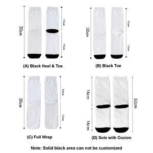 Kids Mid Crew 360 digital printed socks w/ full customization