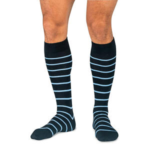 Over the calf knitted dress socks, Jacquard weave 168 or 200 needle