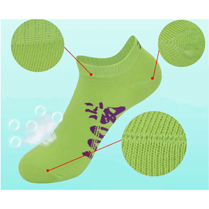Cushioned low cut knitted athletic socks, 144 needles