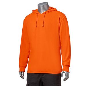 Non-ANSI Hi Viz Long Sleeve Hooded Safety T-Shirt