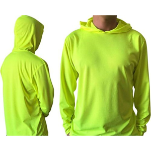 Non-ANSI Hi Viz Long Sleeve Hooded Safety T-Shirt