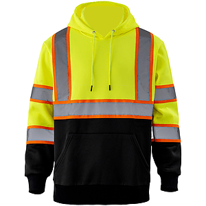 Class 3 Color Block Two Tone 2" Reflective Tape Safety Hoodie with Pocket