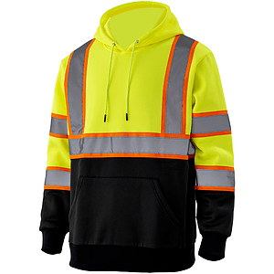 Class 3 Color Block Two Tone 2" Reflective Tape Safety Hoodie with Pocket