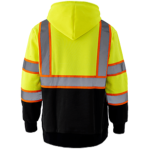 Class 3 Color Block Two Tone 2" Reflective Tape Safety Hoodie with Pocket