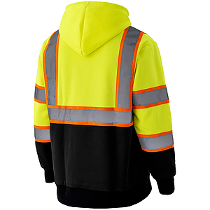 Class 3 Color Block Two Tone 2" Reflective Tape Safety Hoodie with Pocket