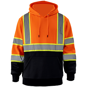 Class 3 Color Block Two Tone 2" Reflective Tape Safety Hoodie with Pocket