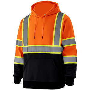 Class 3 Color Block Two Tone 2" Reflective Tape Safety Hoodie with Pocket