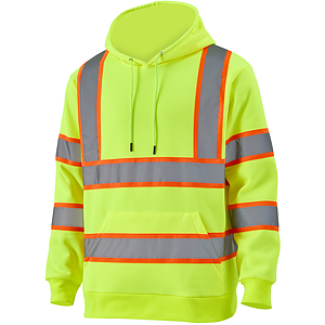 Class 3 Two Tone Double Band 2" Reflective Tape Safety Hoodie