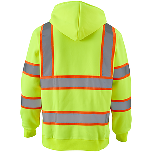 Class 3 Two Tone Double Band 2" Reflective Tape Safety Hoodie