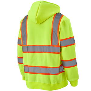Class 3 Two Tone Double Band 2" Reflective Tape Safety Hoodie