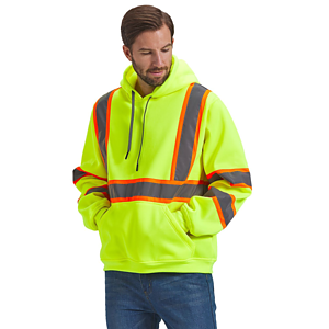 Class 3 Two Tone Double Band 2" Reflective Tape Safety Hoodie