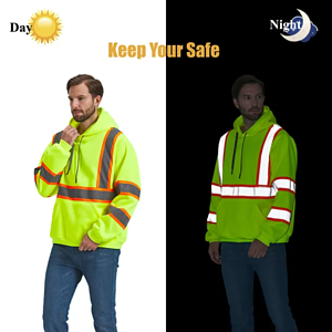 Class 3 Two Tone Double Band 2" Reflective Tape Safety Hoodie