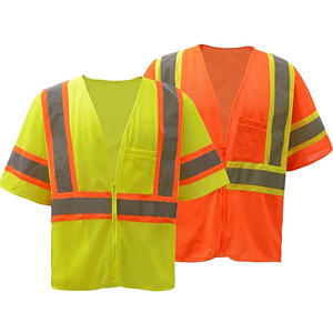 3.8oz. Polyester Class 3 Two Tone Reflective Safety Vest With Pocket