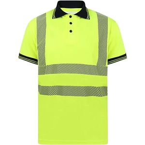 Class 3 Cotton Knitted Double Band Segmented Tape Polo Shirt with Pocket