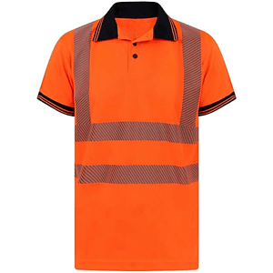 Class 3 Cotton Knitted Double Band Segmented Tape Polo Shirt with Pocket