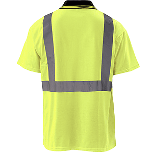 Class 2 Cotton Knitted Reflective Tape Polo Shirt with Pocket