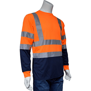 3.8 Oz. Polyester Class 3 Double Band Segmented Tape Safety T-Shirt