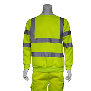 Class 3 Double Band 2" Reflective Tape Safety Sweatshirt