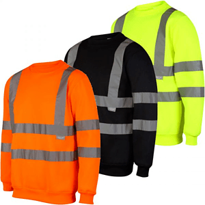 Class 3 Double Band 2" Reflective Tape Safety Sweatshirt