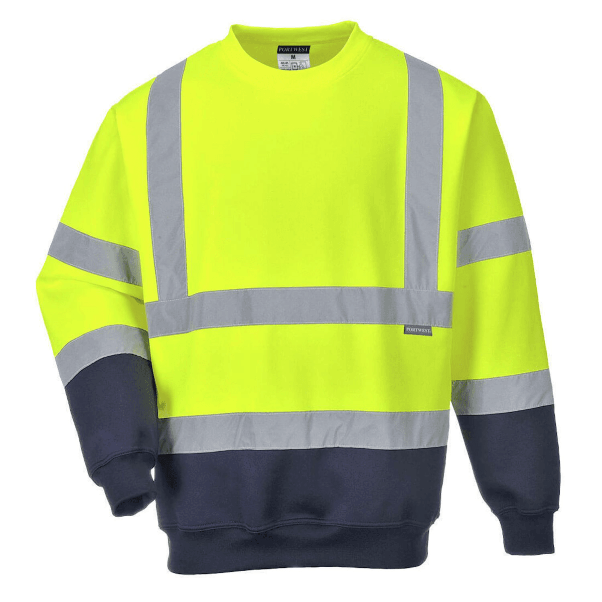 Class 3 Color Block 2" Double Band Reflective Tape Safety Sweatshirt