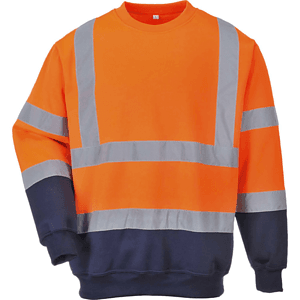 Class 3 Color Block 2" Double Band Reflective Tape Safety Sweatshirt
