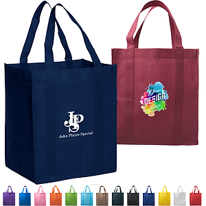 Non-Woven Reusable Grocery Shopping Tote Bag W/ Gusset USA Decorated (13" X 10" X 15")