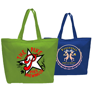 12 oz. Cotton Canvas Big Tote Bag USA Decorated (23" x 17")