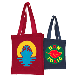12 oz. COMPACT CONVENTION COTTON CANVAS TOTE BAG USA Decorated (10" x 12")