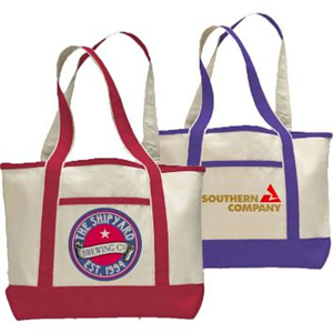 12 oz. Deluxe Shopping Cotton Canvas Tote Bag USA Decorated (18.5" x 12")