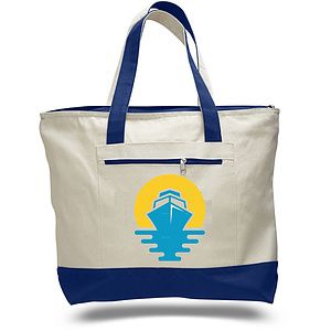HEAVY COTTON CANVAS 12 OZ. TOTE BAG W/ MATCHING BOTTOM AND HANDLES