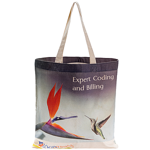 6 Oz. Natural Sublimated Convention Poly Canvas Tote Bag (15" x 16")