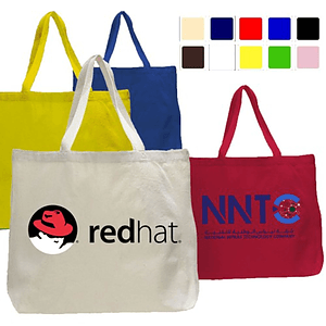 EXTRA LARGE TOTE BAG GROCERY COTTON CANVAS TOTE 12 OZ W/ GUSSET. USA Decorated ( 20" X 15" X 5")