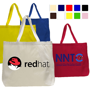 EXTRA LARGE TOTE BAG GROCERY COTTON CANVAS TOTE 12 OZ W/ GUSSET. USA Decorated ( 20" X 15" X 5")