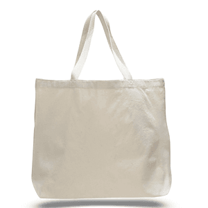 Organic Jumbo Tote Bag W/ Lightweight 7 Oz. Cotton Canvas