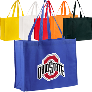 Non-Woven Shopping Gusset Tote Bag USA Decorated (16" X 12" X 6")