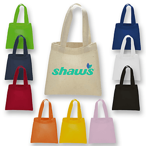 6 oz MINI COTTON CANVAS TOTE BAG USA Decorated (6" x 6")