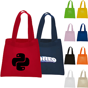 6 oz MINI COTTON CANVAS TOTE BAG USA Decorated (6" x 6")