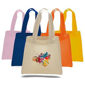 6 oz MINI COTTON CANVAS TOTE BAG USA Decorated (6" x 6")