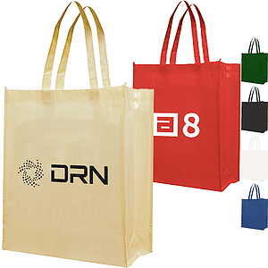 110 GSM Attractive Laminate Patent Finish Tote Bag W/ Gusset (12.75" X 15.75" X 4.75")