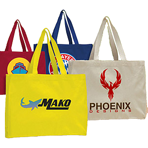 12 oz. Cotton Canvas Gusset Tote Bag USA Decorated (15"x12"X4")