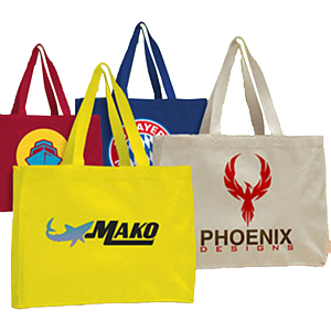 12 oz. Cotton Canvas Gusset Tote Bag USA Decorated (15"x12"X4")