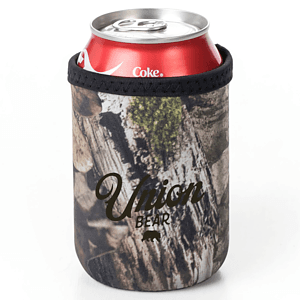 12 Oz. Neoprene collapsible camo can Cooler w/ Strap Handle