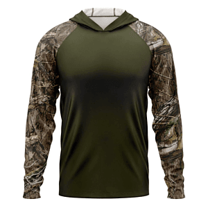 Mossy Oak® Men's 4.4 oz. Polyester Interlock Raglan Hooded T-Shirt