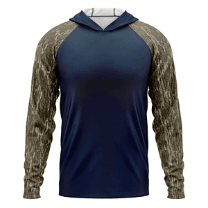 Mossy Oak® Men's 4.4 oz. Polyester Interlock Raglan Hooded T-Shirt